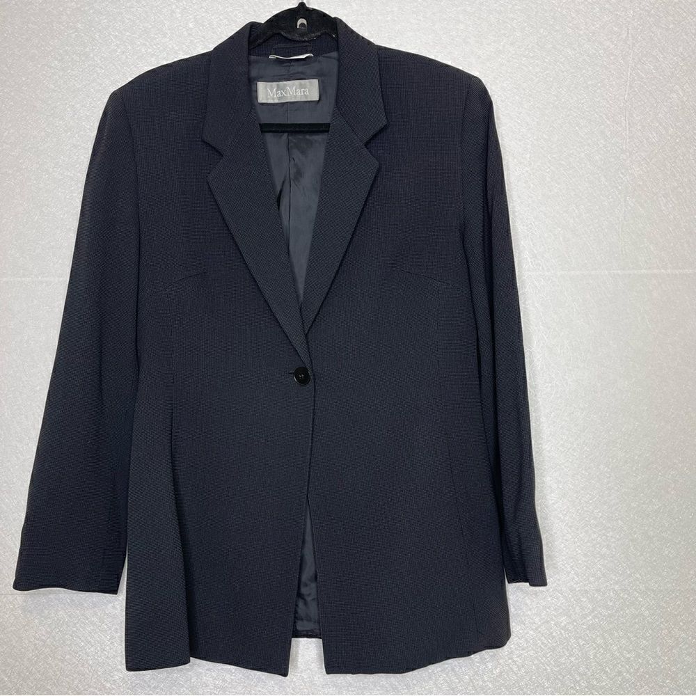Maxmara Textured One Button Suit Jacket Blazer 14